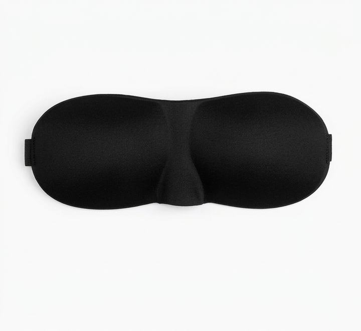 Bandeau de nuit 3D noir – Masque de sommeil concave moulé