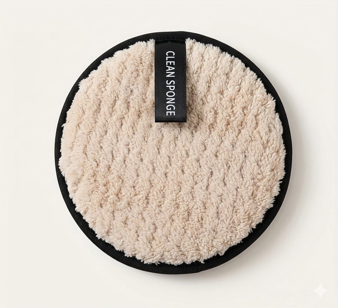 Disque Démaquillant Lavable en Polyester Doux – Clean Sponge