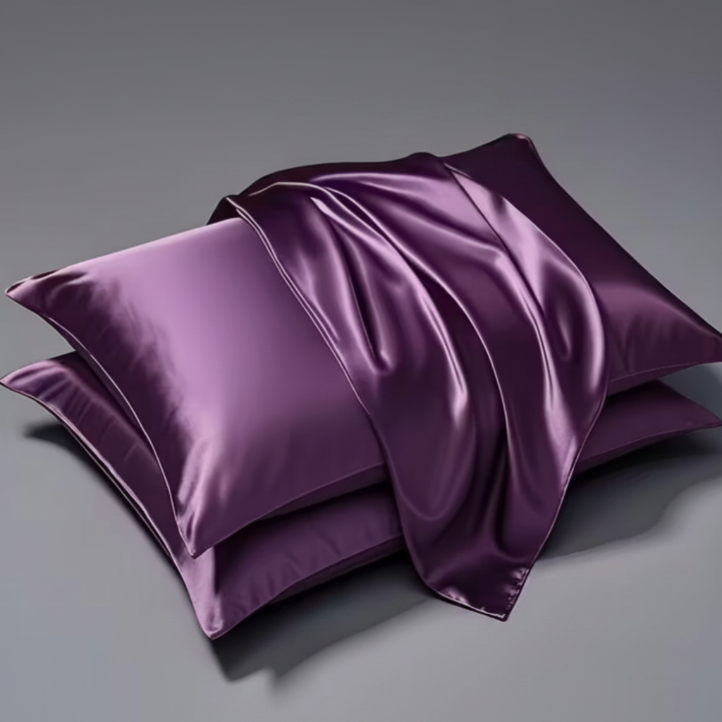 Taie d'Oreiller en Soie Satinée – Violet 50x70cm