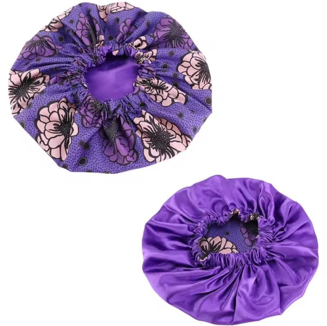 Bonnet de Nuit Satin Imprimé Africain – Double Face