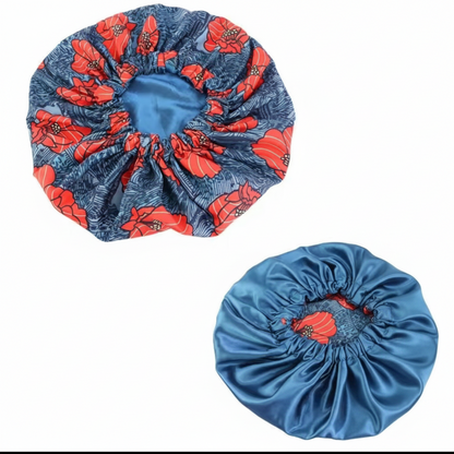 Bonnet de Nuit Satin Imprimé Africain – Double Face