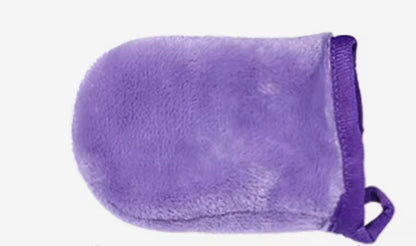 Gant Démaquillant Lavable en Microfibre – Violet Foncé