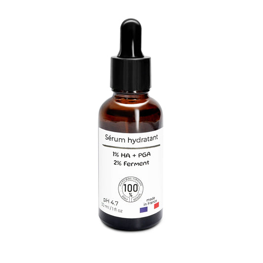 Sérum hydratant 2 % postbiotique avec acide polyglutamique et acide hyaluronique