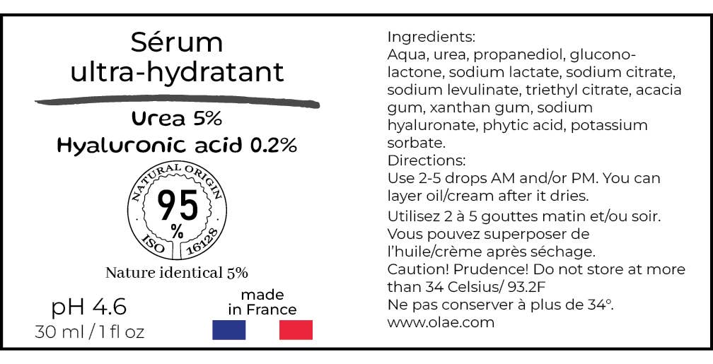 Sérum anti-âge hydratant à 5 % d'urée + acide hyaluronique