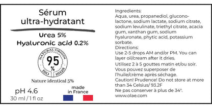 Sérum anti-âge hydratant à 5 % d'urée + acide hyaluronique