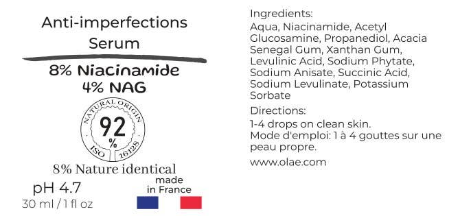 Sérum visage Niacinamide 8% + 4% N Acetyl Glucosamine