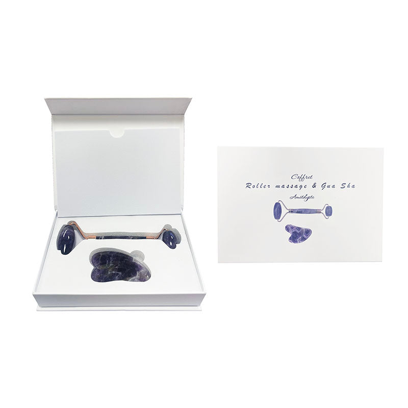 Coffret Gua Sha Améthyste – Drainage & Anti-Puffiness