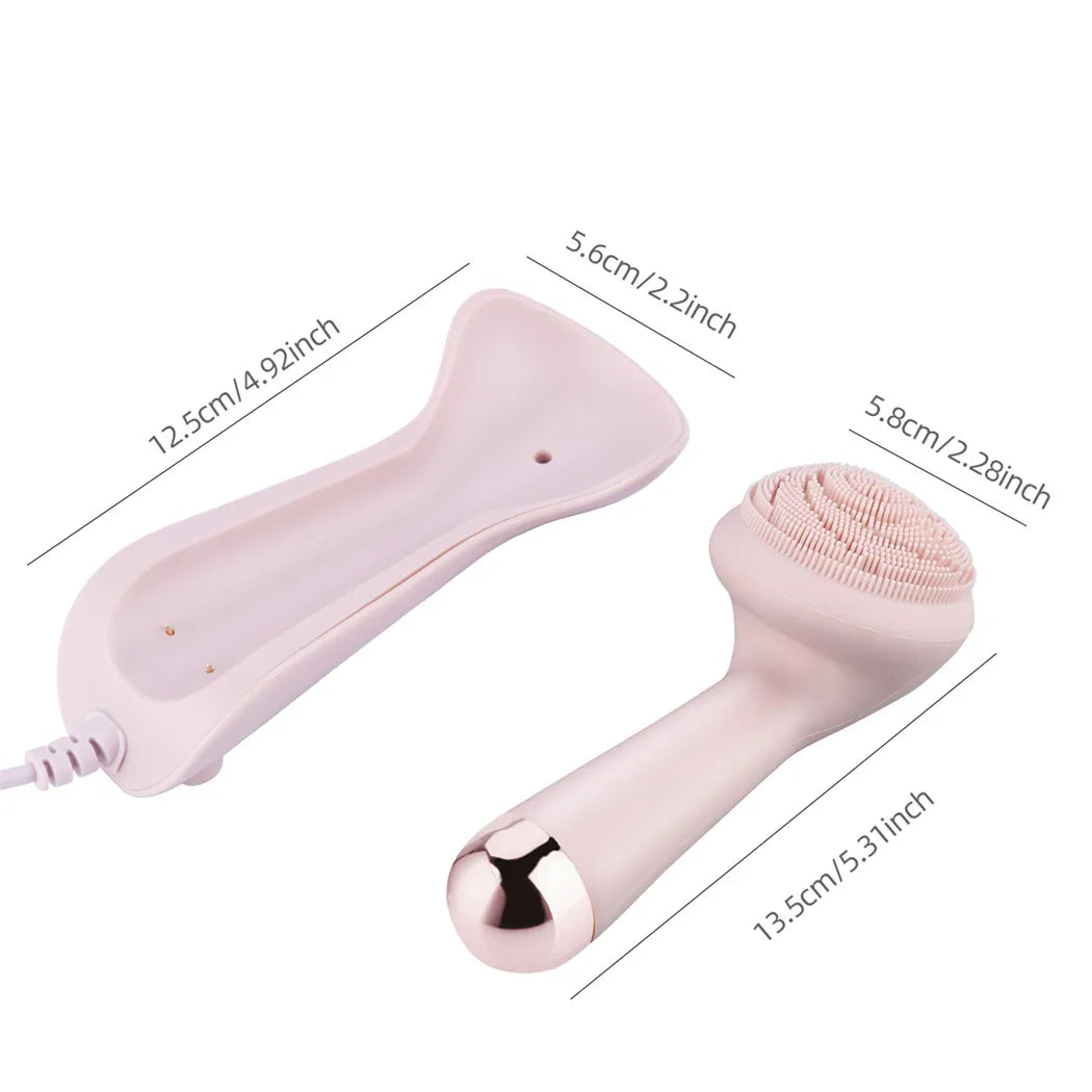 Brosse Nettoyante Faciale Électrique en Silicone - Massage Vibrant Rechargeable Étanche