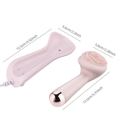 Brosse Nettoyante Faciale Électrique en Silicone - Massage Vibrant Rechargeable Étanche