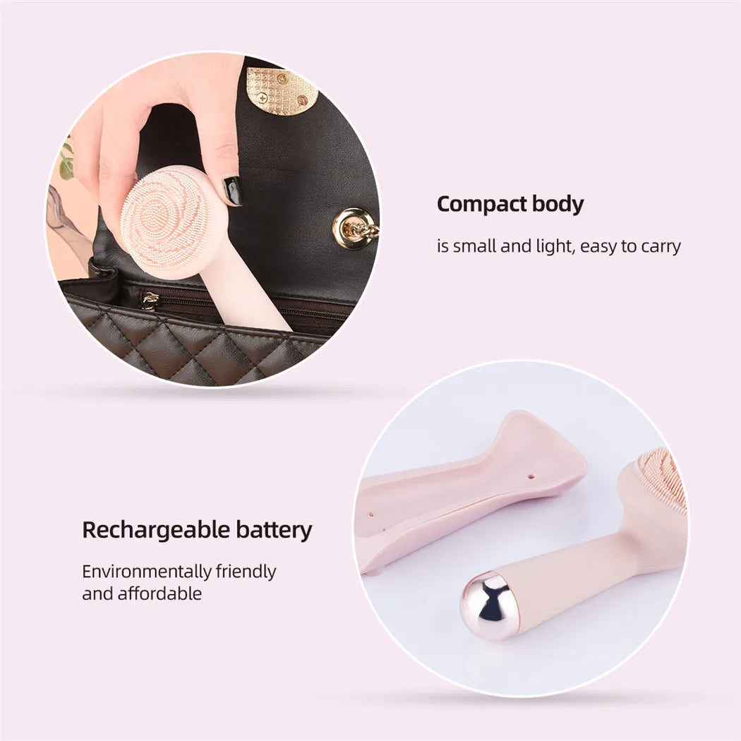 Brosse Nettoyante Faciale Électrique en Silicone - Massage Vibrant Rechargeable Étanche