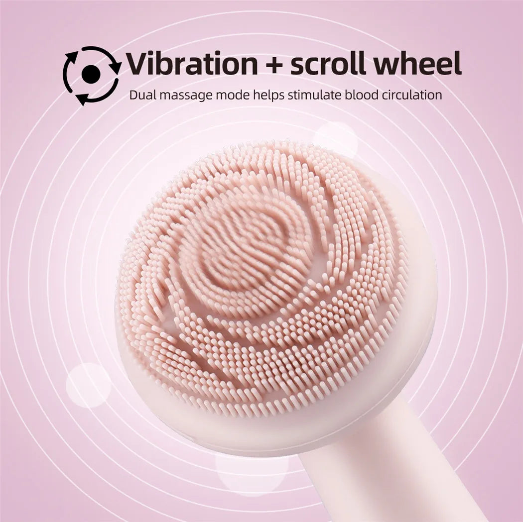 Brosse Nettoyante Faciale Électrique en Silicone - Massage Vibrant Rechargeable Étanche
