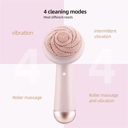 Brosse Nettoyante Faciale Électrique en Silicone - Massage Vibrant Rechargeable Étanche