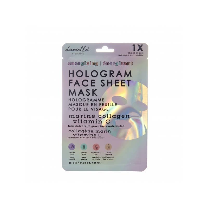 Masque en feuille hologramme Danielle pour le visage 1 pc