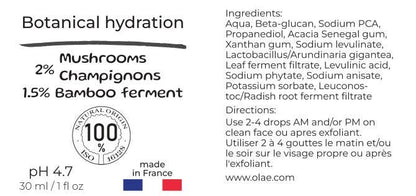 Hydratation botanique 2 % champignons, 1,5 % ferment de bambou