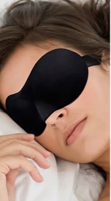 Bandeau de nuit 3D noir – Masque de sommeil concave moulé