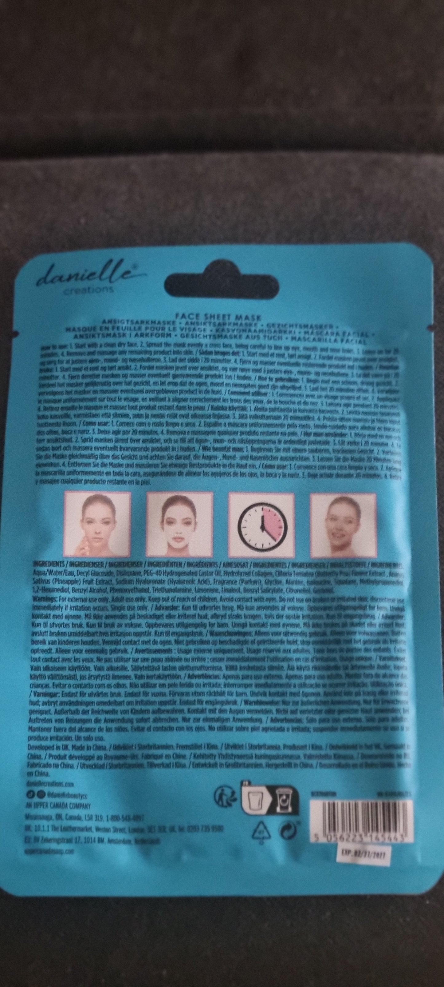 Masque visage Danielle Bubble 1 pièce