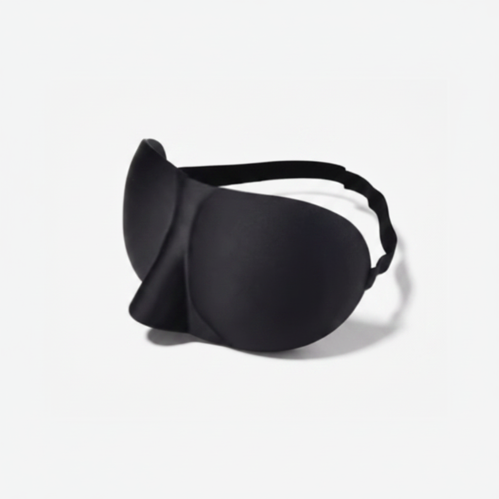 Bandeau de nuit 3D noir – Masque de sommeil concave moulé