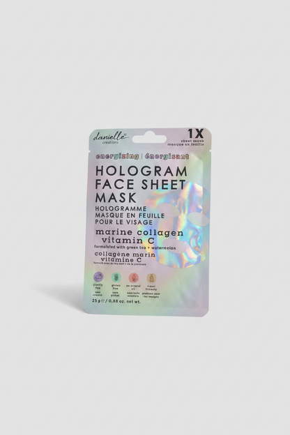 Masque en feuille hologramme Danielle pour le visage 1 pc