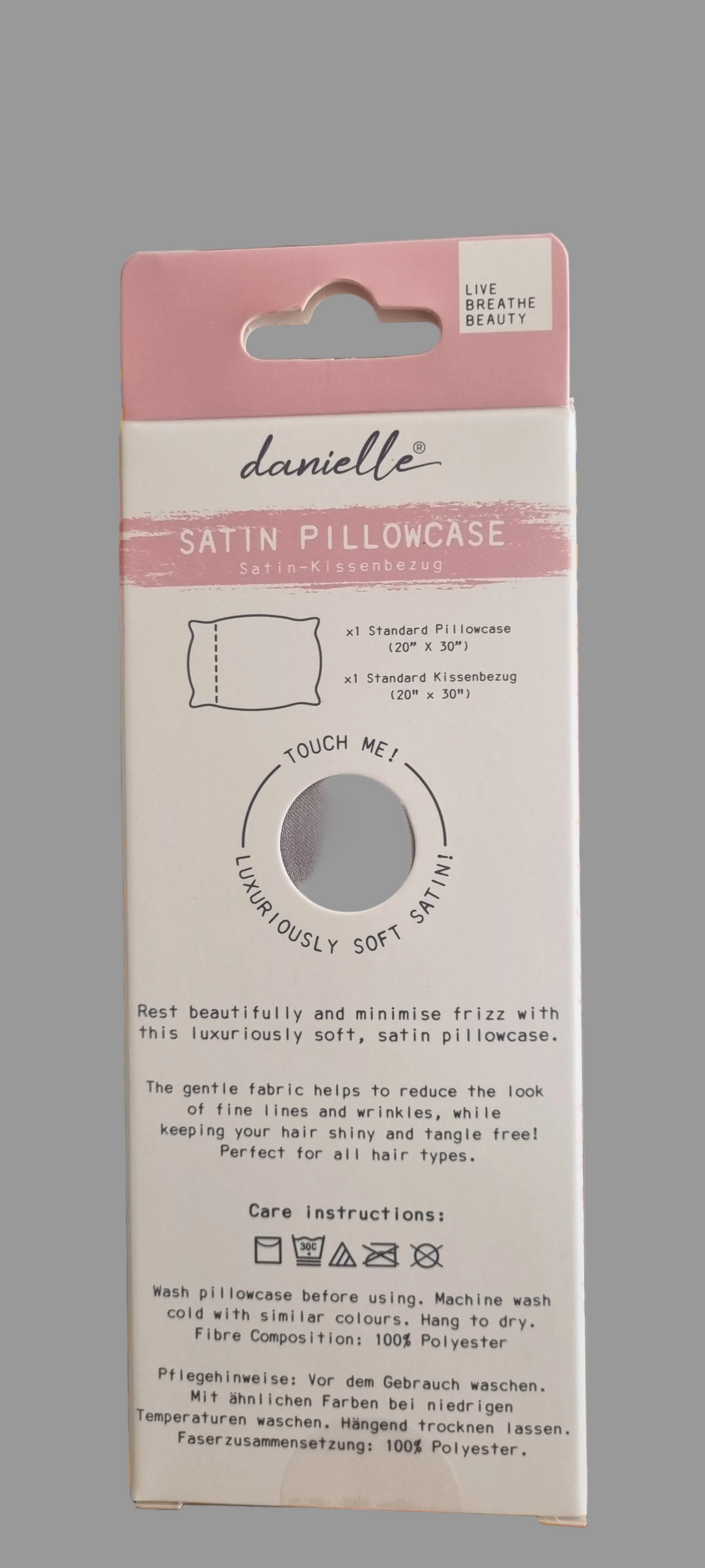 Taie d'oreiller en satin Danielle Gris