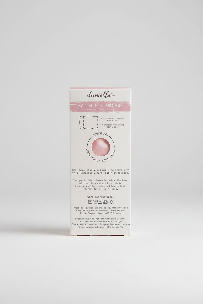 Taie d'oreiller en satin Danielle Rose blush