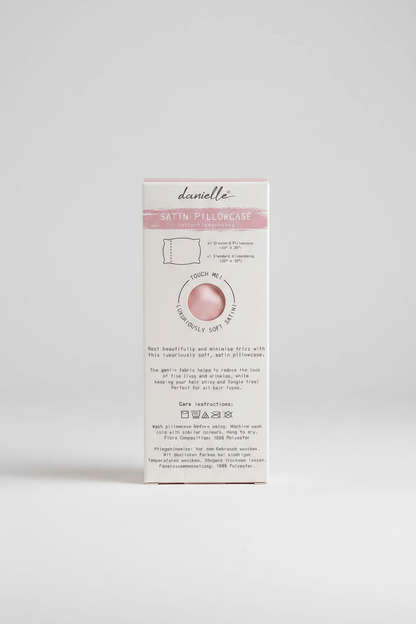 Taie d'oreiller en satin Danielle Rose blush